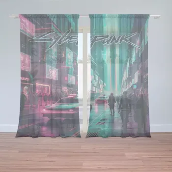 Záclona Sablio Záclony Cyberpunk 2077 Město: 2ks 150x250cm