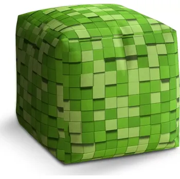 Taburet Sablio Taburet Kostka Green Blocks 3D: 40x40x40 cm - Sablio