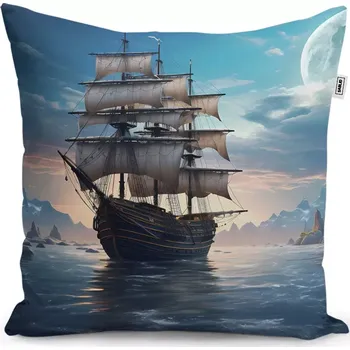 Dekorativní polštářek Dekorační polštář Plachetnice mezi skalami - Sablio - 40x40 cm