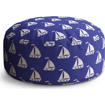 Taburet Sablio Kulatý taburet Circle Bílé lodě: 38x48 cm - Sablio