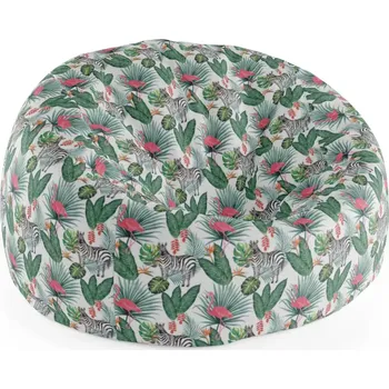 Sedací pytel Sablio Sedací vak Cocoon Zebra a plameňák - 115 x 75 cm x 45 cm - Sablio