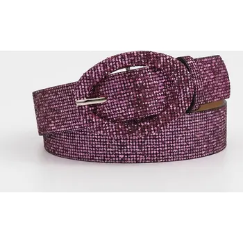 Opasek B-TOP Výrazný fialový dámský pásek s oválnou sponou v retro stylu