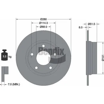 Brzdový kotouč Brzdový kotouč BENDIX Braking BDS2327