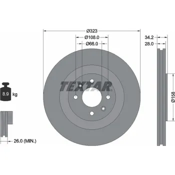 Brzdový kotouč Brzdový kotouč TEXTAR 92267103