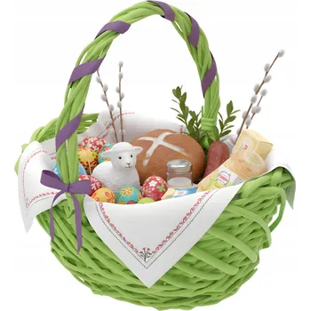 Nákupní košík Proutěný košík zelený 1 ks