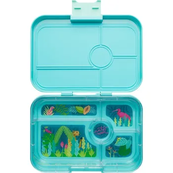 Svačinový box Obědový box TAPAS XL 5 1 l, tyrkysová / džungle, plast, Yumbox - doprava zdarma od 2999 Kč
