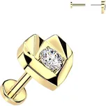 Steel Edge Titanová náušnice srdce SEITEL441 Barva: Zlatá