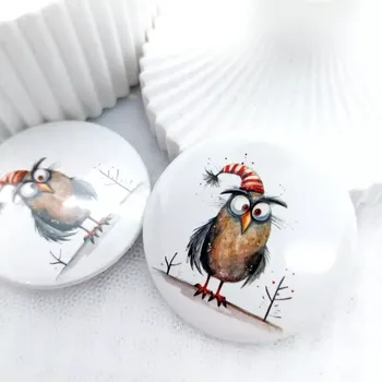 Kosmetické zrcátko Pan Sova vánoční, zrcátko průměr 58 mm, 1 kus