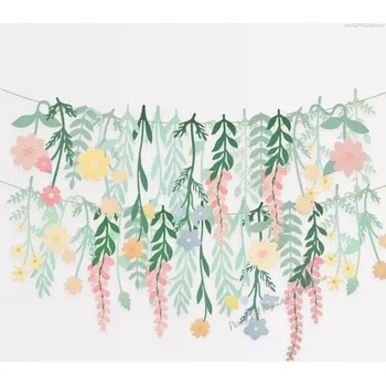 Květinová papírová girlanda | party dekorace
