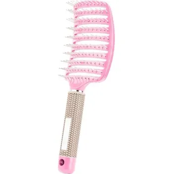 kartáč na vlasy Rozčesávací masážní kartáč na vlasy | hřeben - Růžová bezsrstá