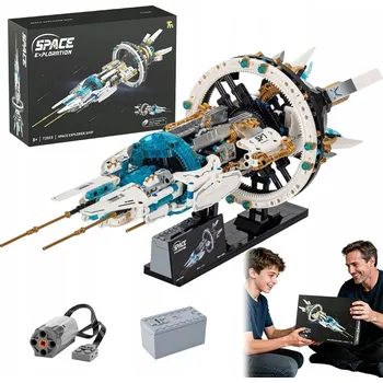 ostatní stavebnice ZESTAW KLOCKÓW STACJA KOSMICZNA 1144 DÍLŮ SVÍTÍCÍ MOTOR OTÁČENÍ V NOCI