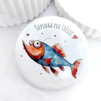 Dekorativní magnet Šupinka pro štěstí 2, magnetka průměr 58 mm, 1 kus