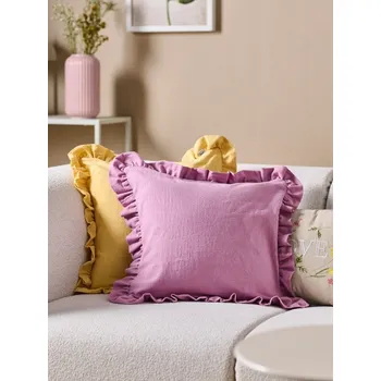 Povlak na polštářek Sinsay - Povlak na polštář s krajkovým lemem - pastelová růžová - 504IX-03X - 504IX-03X-ONE