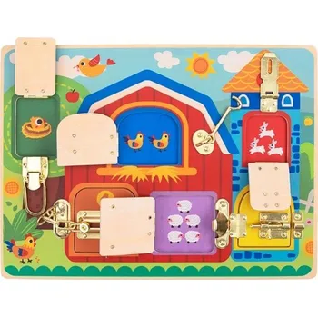 Hračka pro nejmenší Tooky Toy Activity Board se zámky Farma