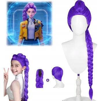 Karnevalový kostým PARUKA kostým převlek Kpop Demon hunters Cop Kudrnatý culík Rumi cosplay 107cm