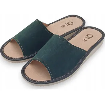 Pracovní obuv Exkluzivní pantofle z přírodní semišové kůže odkryté VEL.36