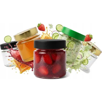 Sklenice 5x Skleněná zavařovací sklenice 135ml na MED, DŽEM, DEZERTY, SVÍČKY, ZAVAŘENINY + ŠROUBOVACÍ VÍČKO