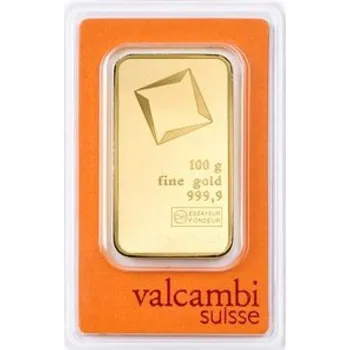 Sběratelství Zlatý slitek Valcambi 100 g (ryzost 999,9/1000)