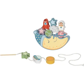 Tooky Toy Balanční hračka a provlékání Vesmír 2v1