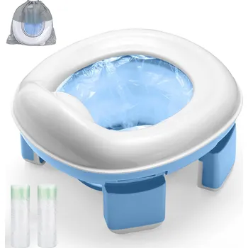 Nočník VÍCEÚČELOVÝ NOČNÍK 3v1 cestovní přenosný NÁSTAVEC NA WC + DOPLŇKY