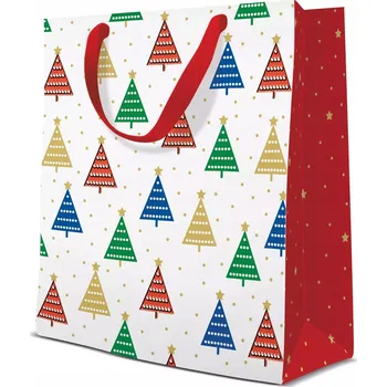 Obraz Dárková Taška Barevné vánoční stromky, střední