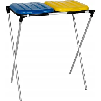 Odpadkový koš Stojan na pytle na tříděný odpad GSG24 ocel pozinkovaná 120 l 2 komory