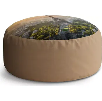 Taburet Sablio Kulatý taburet Circle Paříž Eifellova věž Skyline: 38x48 cm - Sablio