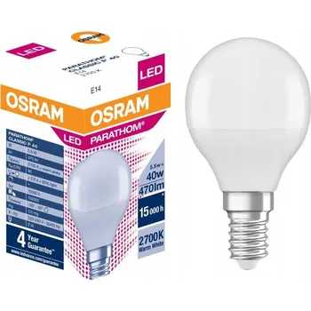 Žárovka OSRAM PARATHOM CL P FR 40 nestmívatelná LED žárovka 4,9W/827 E14