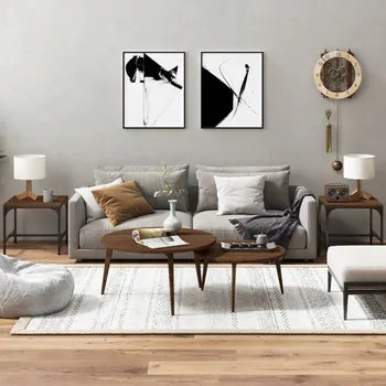 Konferenční stolek Odkládací stolky, 2 ks, hnědý dub, 40x40x35 cm