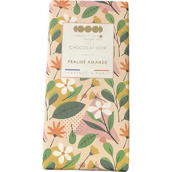 Čokoláda L'Eclair De Génie Hořká čokoláda bez přidaného cukru s mandlemi 100g