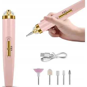 Bruska na nehty, přenosný akumulátorový pilník na manikúru, pedikúru, USB