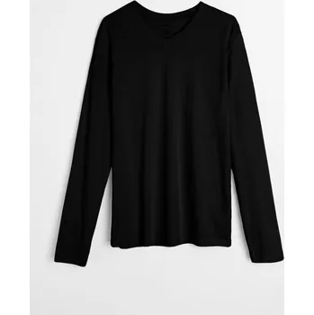 Pánské tričko Sinsay - Bavlněné tričko s&nbsp;dlouhými rukávy - černá - 648IE-99X - 648IE-99X-3XL