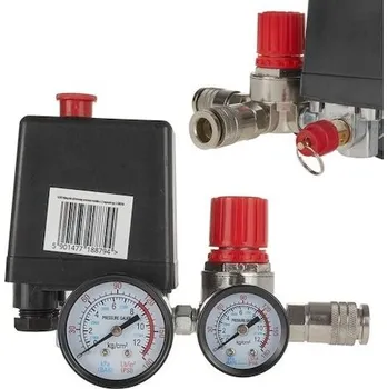 Kompresor Tlakový spínač pro kompresor 230 V, 2x manometr MAR-POL G80318