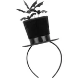 PartyDeco Čelenka cylindr s netopýry 19x26 cm