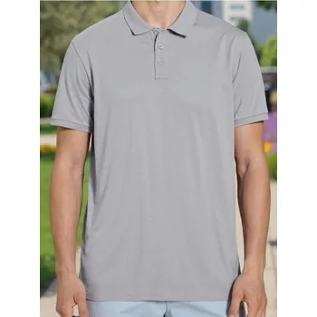 Pánská móda Sinsay - Bavlněné polo tričko - šedá - 554EY-09X - 554EY-09X-M