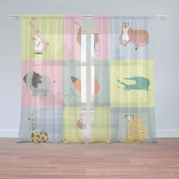 Záclona Sablio Záclony Zvířátka ze Zoo: 2 ks - 150x250 cm - Sablio