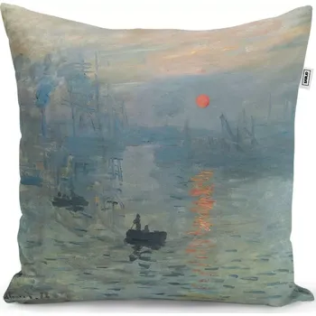 Dekorativní polštářek Dekorační polštář Imprese, východ slunce - Claude Monet - Sablio - 40x40 cm