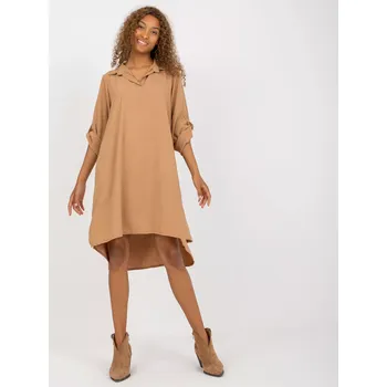 Dámské šaty Šaty DHJ SK 16328.33 camel jedna velikost