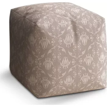 Taburet Sablio Taburet Cube Krémová noblesa: 40x40x40 cm