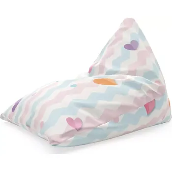 Sedací pytel Sablio Sedací vak Triangl Barevná srdíčka: 120 x 100 x 100 cm - Sablio