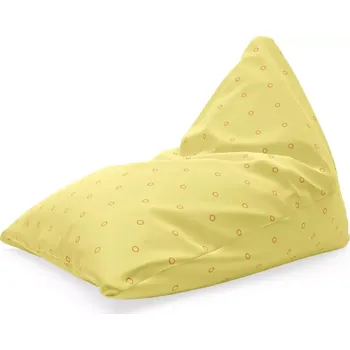 Sedací pytel Sablio Sedací vak Triangl Červené kroužky na žluté: 120 x 100 x 100 cm - Sablio