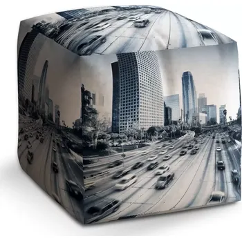 Taburet Sablio Taburet Kostka Městská silnice: 40x40x40 cm - Sablio