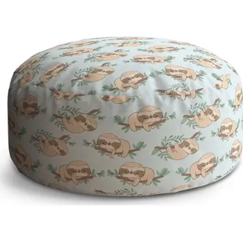 Taburet Sablio Kulatý taburet Circle Lenochodi na větvi: 38x48 cm - Sablio