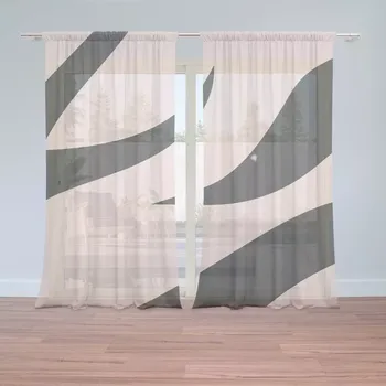 Záclona Sablio Záclony Růžový vzor zebry: 2 ks - 150x250 cm - Sablio