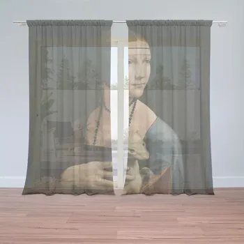 Záclona Sablio Záclony Dáma s hranostajem - Leonardo da Vinci: 2ks 150x250cm