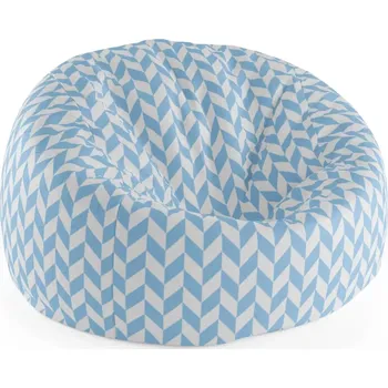 Sedací pytel Sablio Sedací vak Cocoon Modrobílé kosodélníky - 115 x 75 cm x 45 cm - Sablio