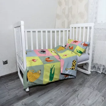 Povlečení Sablio Mikroplyšové povlečení do dětské postýlky Zvířátka ze Zoo - 100x135 / 40x60