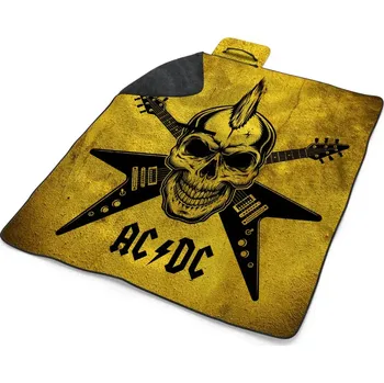 deka Sablio Plážová deka ACDC Lebka: 200x140 cm