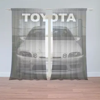 Záclona Sablio Záclony Bílé sportovní auto: 2ks 150x250cm