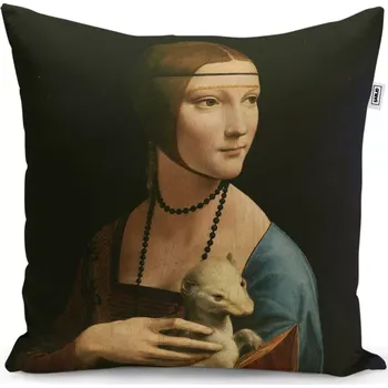 Dekorativní polštářek Dekorační polštář Dáma s hranostajem - Leonardo da Vinci - Sablio - 40x40 cm